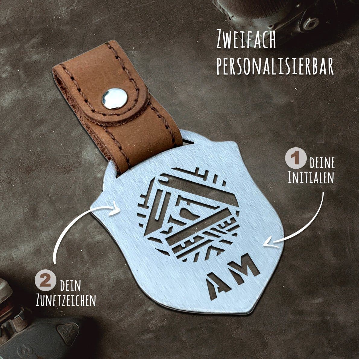 "Parkettleger" Personalisierbarer Laser-Schlüsselanhänger für Männer Craftbrothers