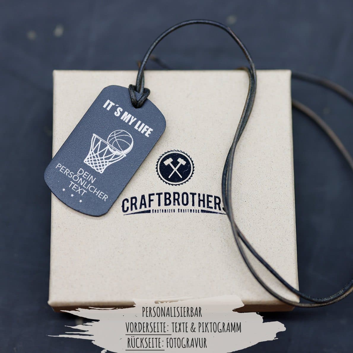 "Basketballkorb" Personalisierbare Halskette für Männer Craftbrothers