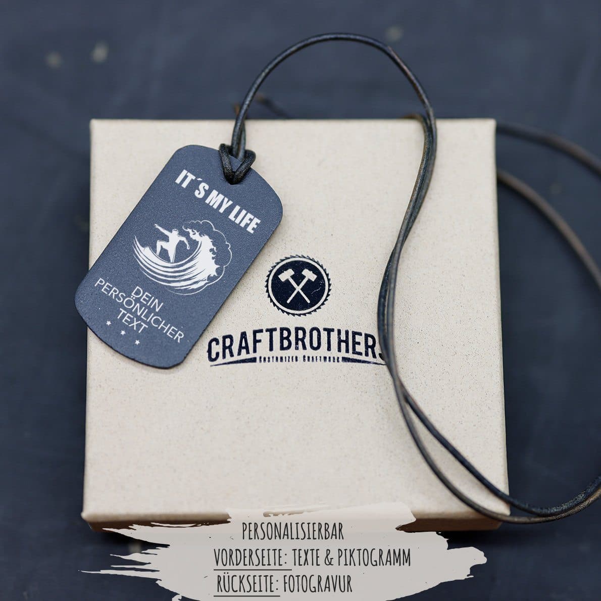 "Surfer" Personalisierbare Halskette für Männer Craftbrothers