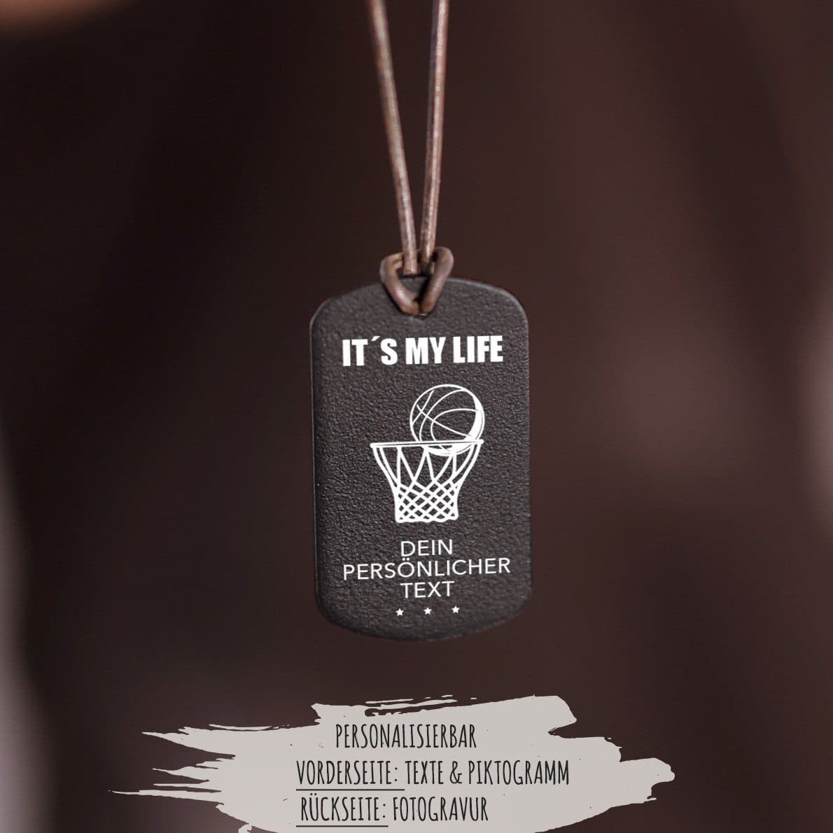 "Basketballkorb" Personalisierbare Halskette für Männer Craftbrothers