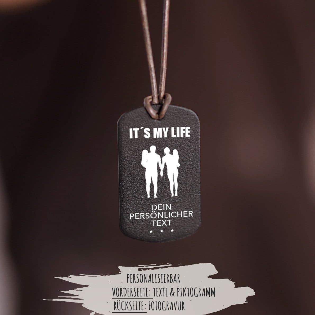 "Familie mit 2 Kindern" Personalisierbare Halskette für Männer Craftbrothers