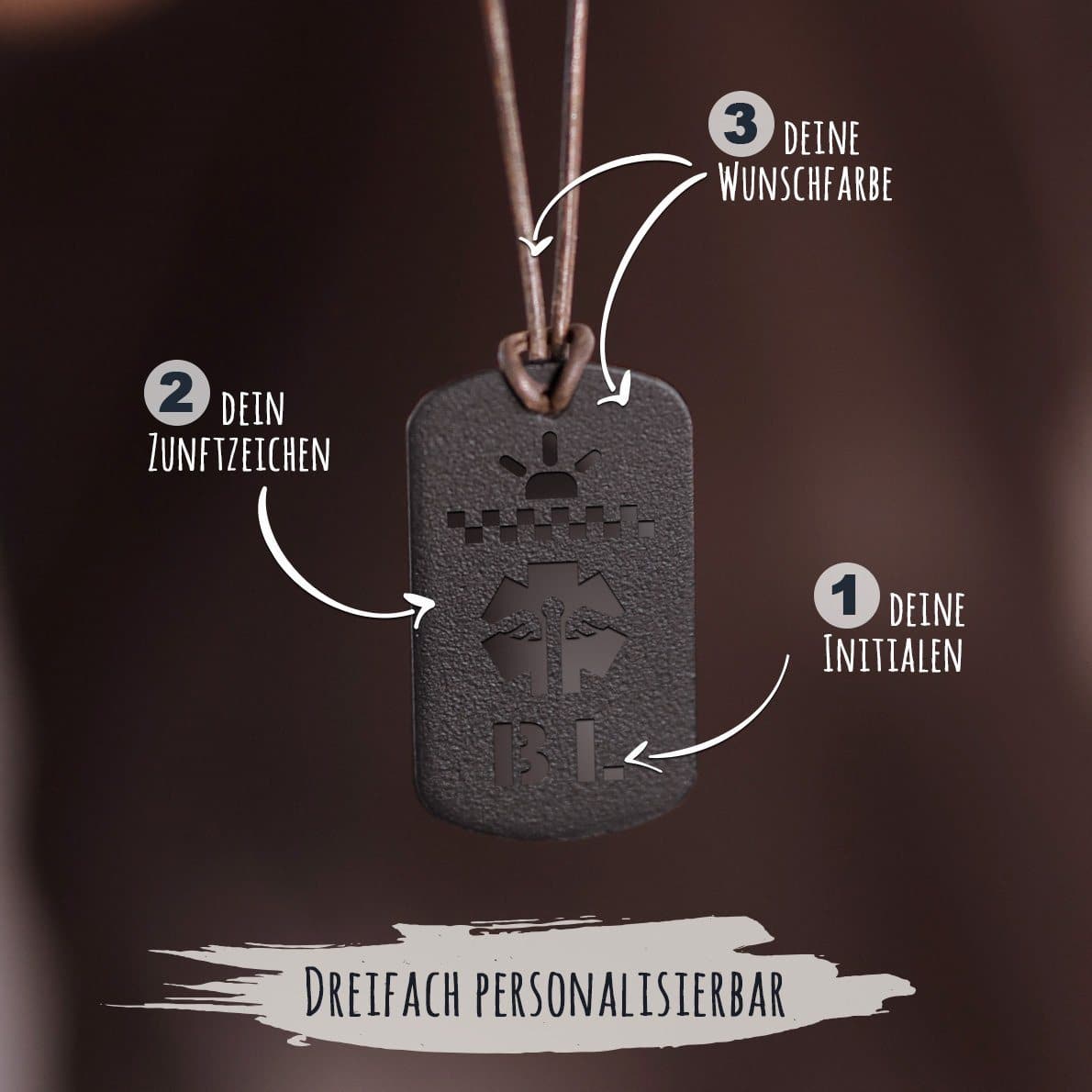 "Rettungssanitäter" Personalisierbare Laser-Halskette für Männer Craftbrothers