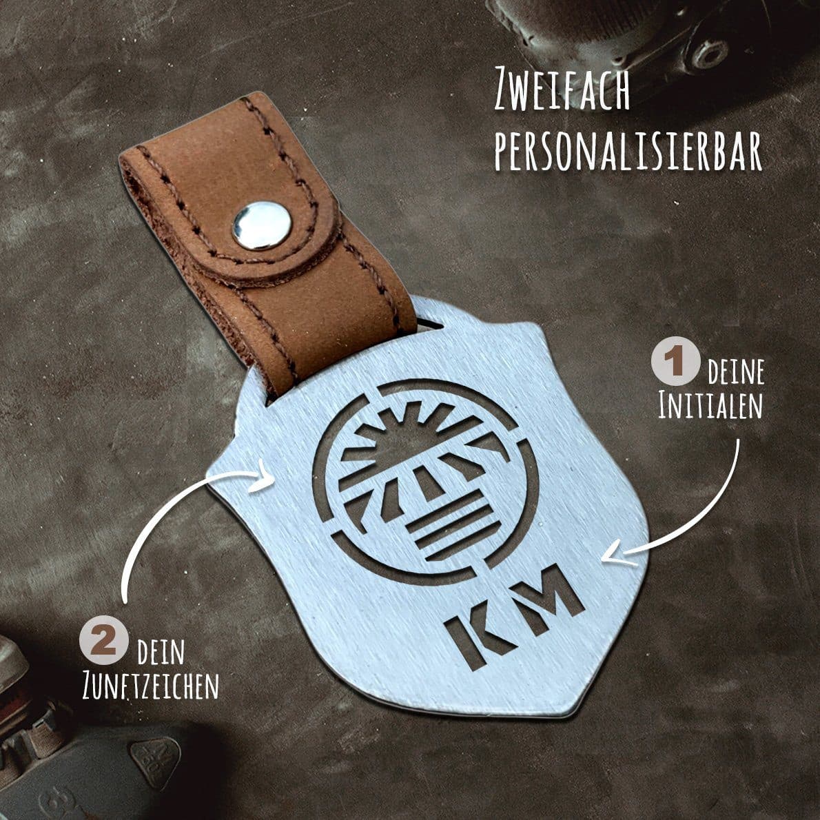 "Rolladen-Jalousiebauer" Personalisierbarer Laser-Schlüsselanhänger für Männer Craftbrothers