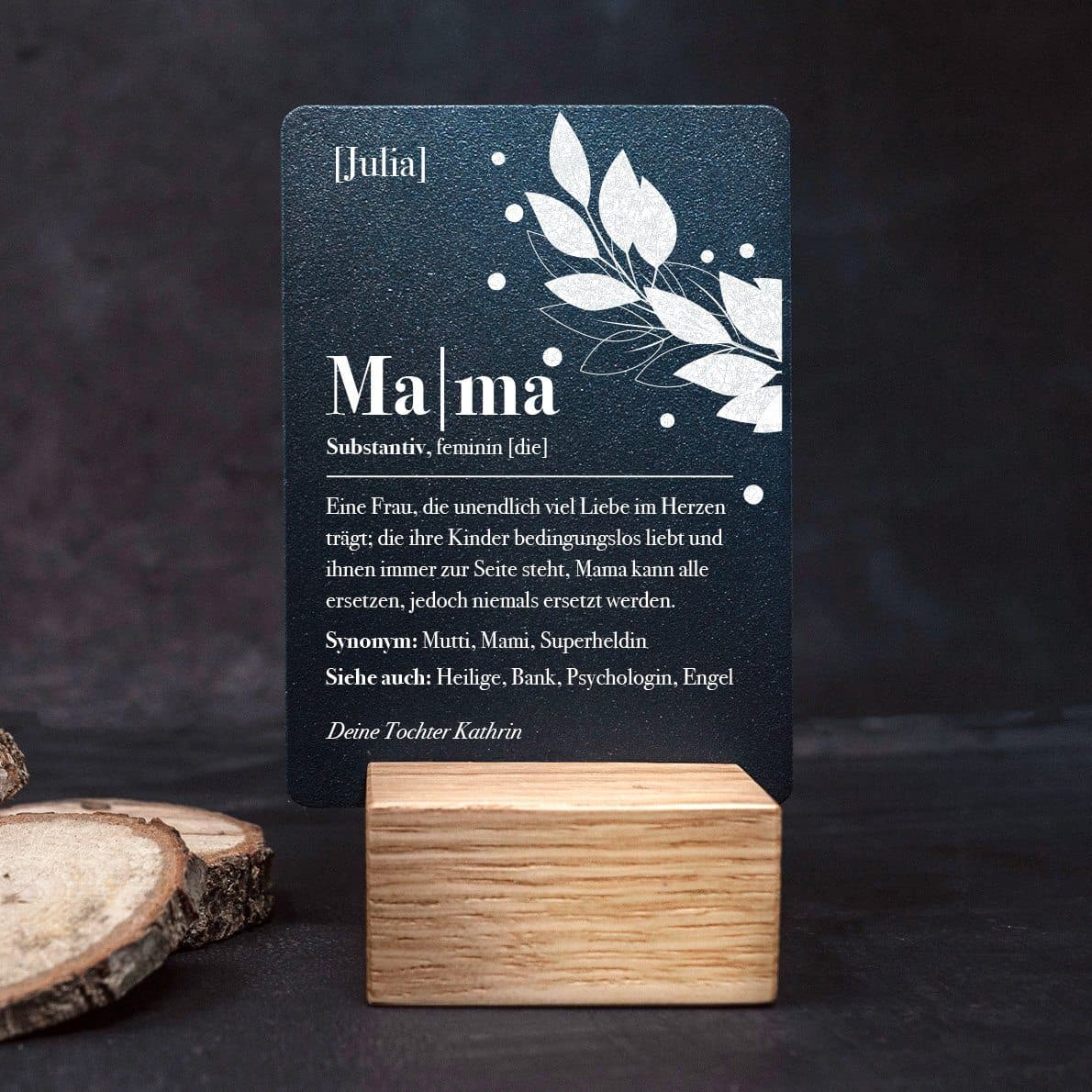 Little Message - Muttertag "Substantiv Mama Blätterranke" Craftbrothers