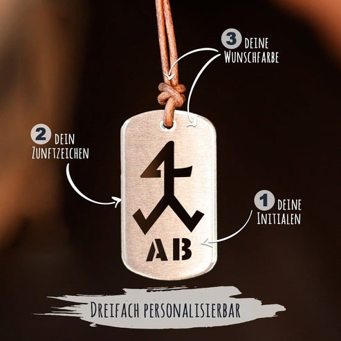 "Steinmetz" Personalisierbare Laser-Halskette für Männer Craftbrothers