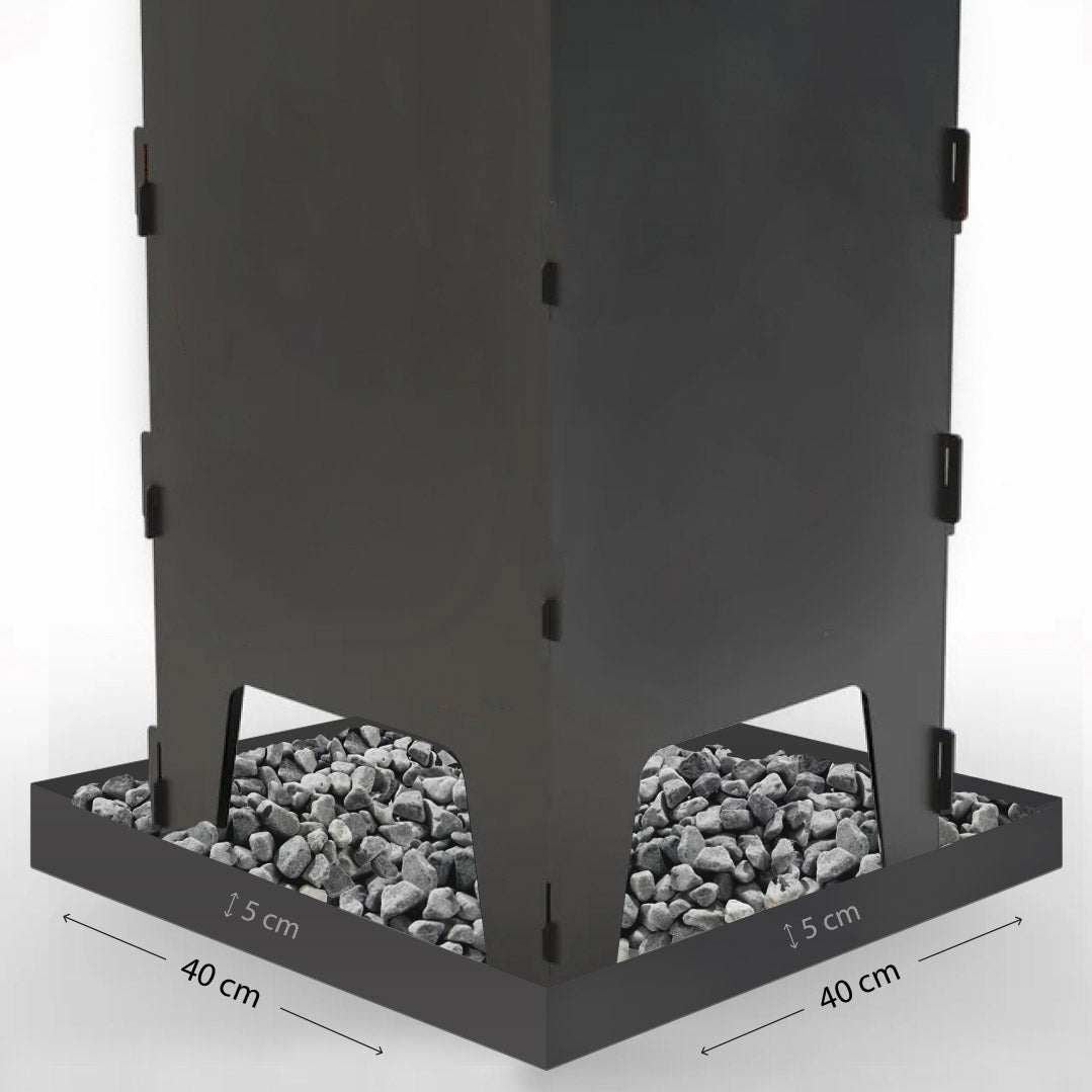 Aschewanne für Feuertonne aus edlem Stahl Craftbrothers