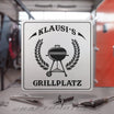 "BBQ Grillplatz" aus edlem Stahl (personalisierbar) Craftbrothers 