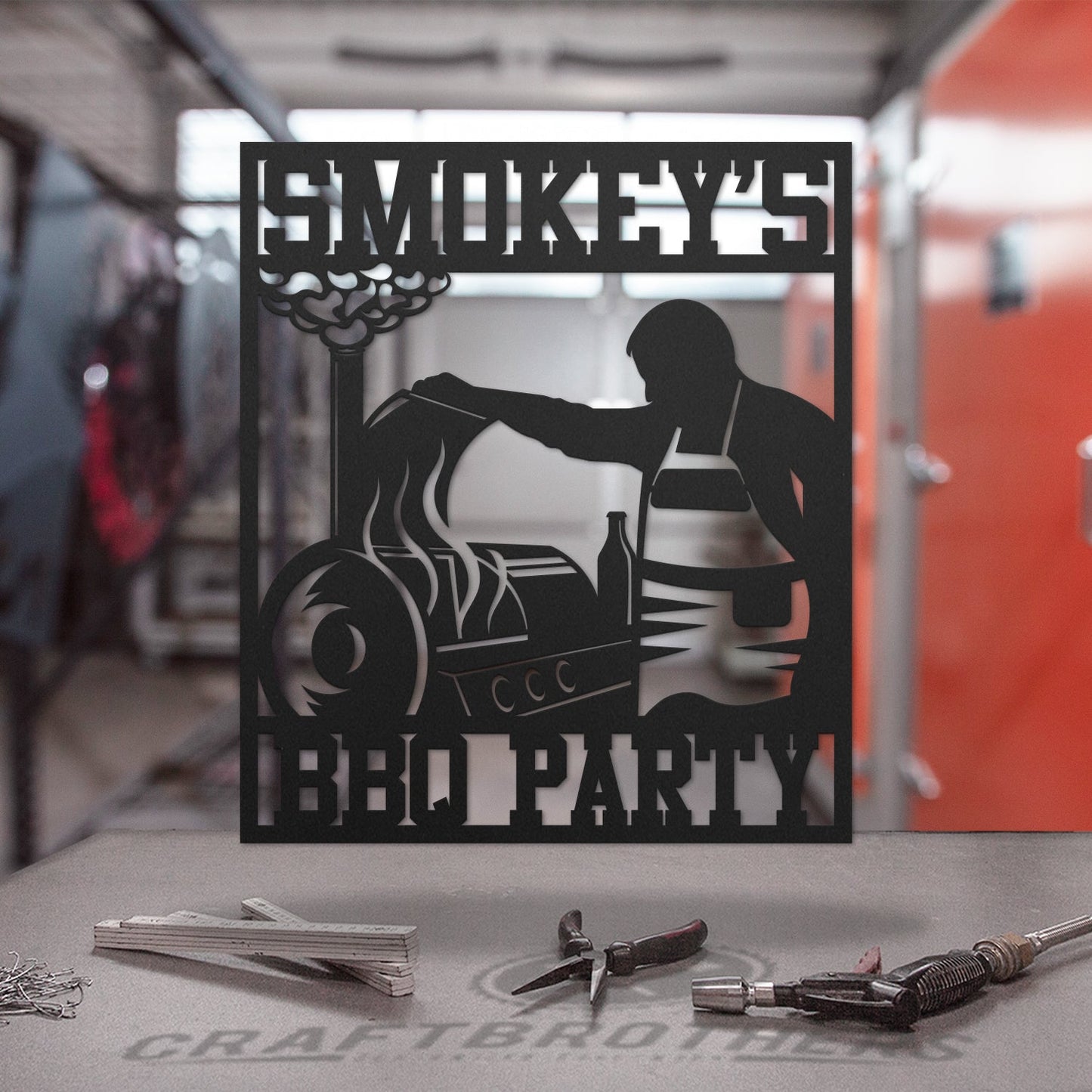 "BBQ Party" aus edlem Stahl (personalisierbar) Craftbrothers