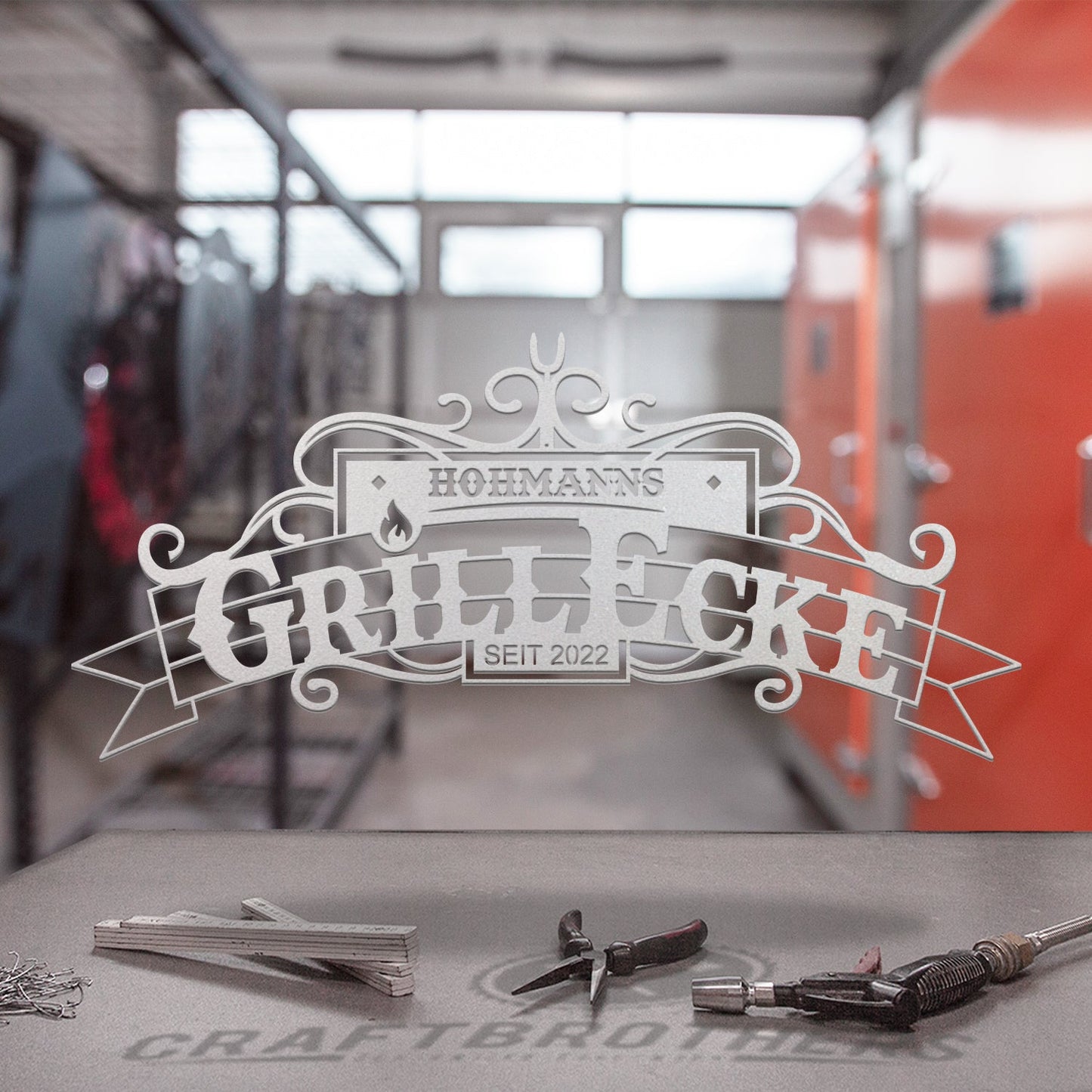 "BBQ Grillecke" aus edlem Stahl (personalisierbar) Craftbrothers