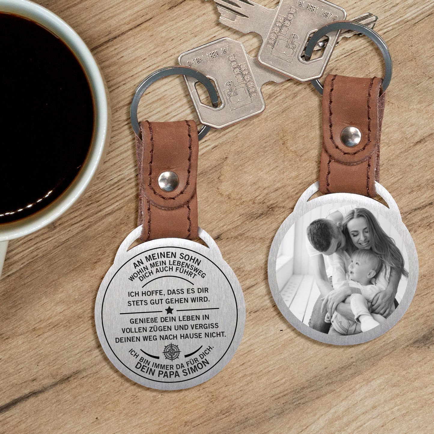 Foto - Schlüsselanhänger "Immer für Dich da - Sohn" Schlüsselanhänger Craftbrothers