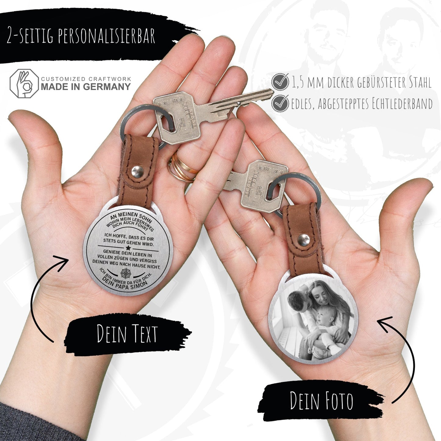 Foto - Schlüsselanhänger "Immer für Dich da - Sohn" Schlüsselanhänger Craftbrothers