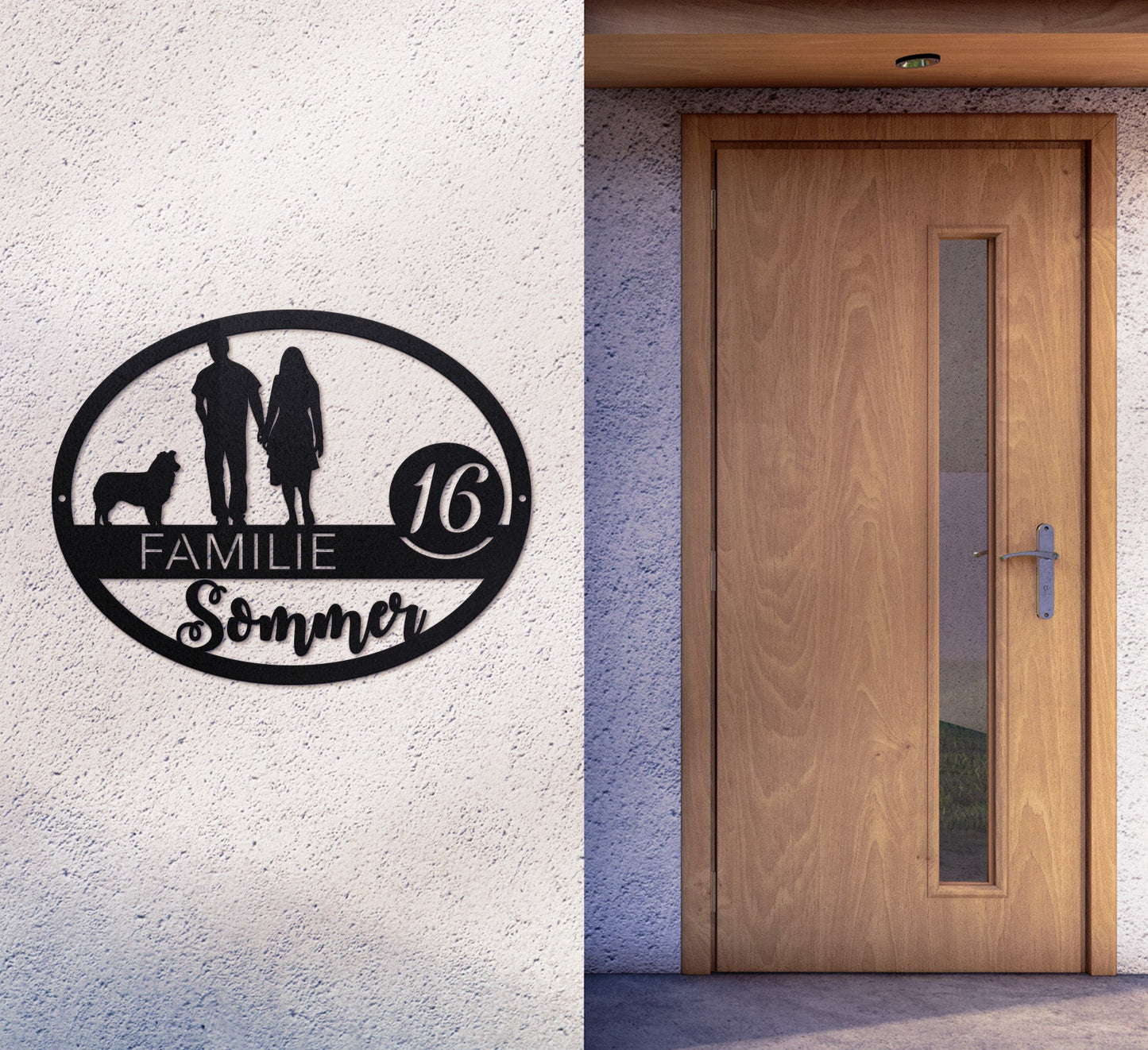 Family-Sign Edition oval ohne Kinder mit Haustier Craftbrothers