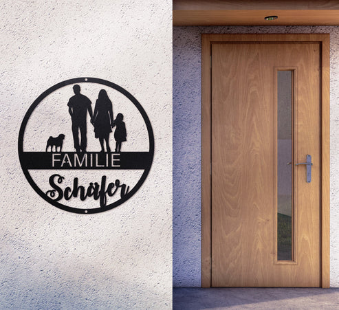Family-Sign Edition 1 Kind mit Haustier Craftbrothers