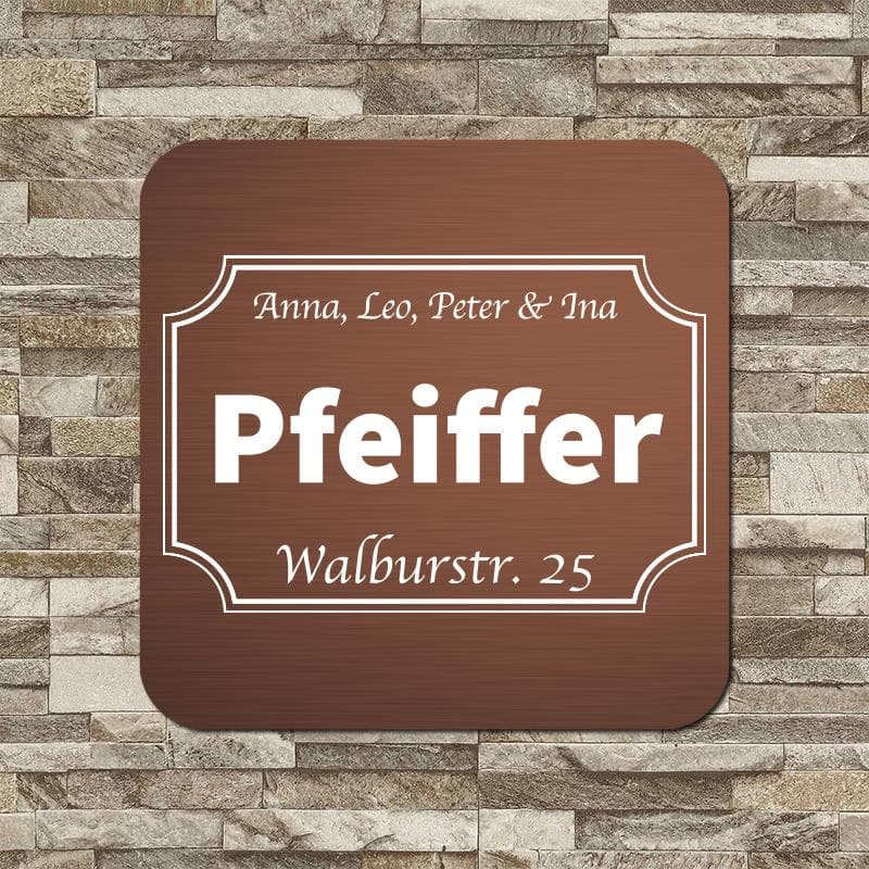 personalisierbares Türschild "Basic" im edlen Klassiklook Türschilder MTM