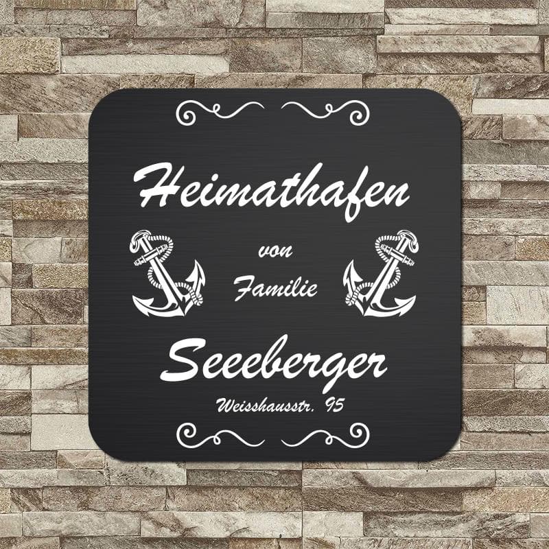 personalisierbares Türschild "Heimathafen" im edlen Klassiklook Türschilder MTM
