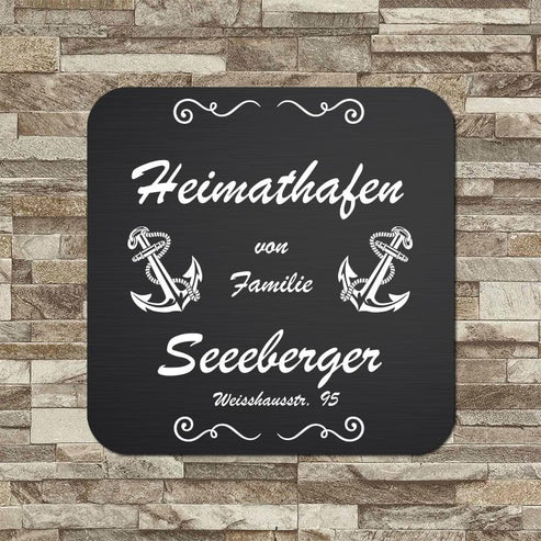 personalisierbares Türschild "Heimathafen" im edlen Klassiklook Türschilder MTM