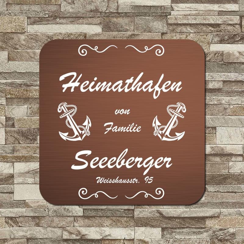 personalisierbares Türschild "Heimathafen" im edlen Klassiklook Türschilder MTM