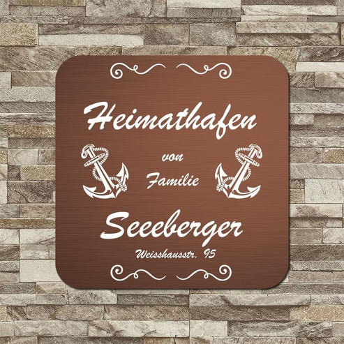 personalisierbares Türschild "Heimathafen" im edlen Klassiklook Türschilder MTM