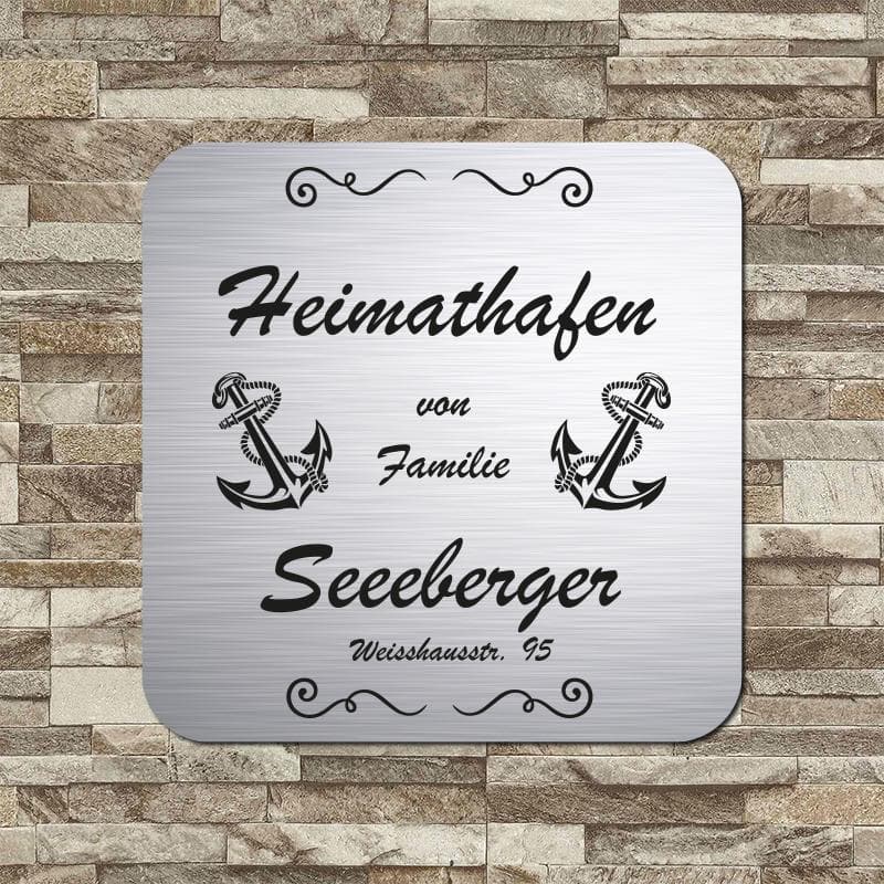personalisierbares Türschild "Heimathafen" im edlen Klassiklook Türschilder MTM