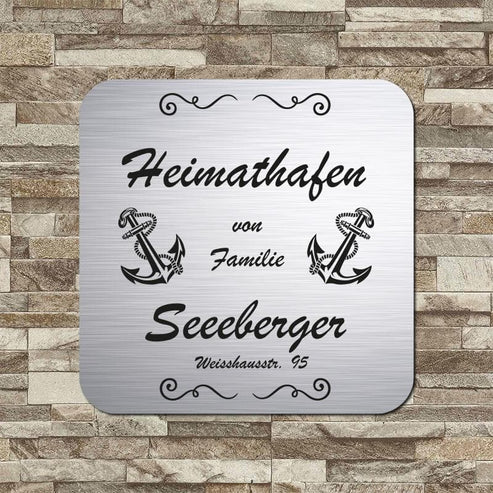personalisierbares Türschild "Heimathafen" im edlen Klassiklook Türschilder MTM