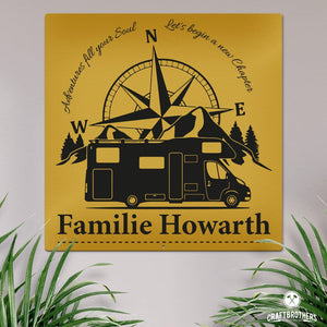 Campingschild - Adventures fill your soul (personalisiert) Craftbrothers 