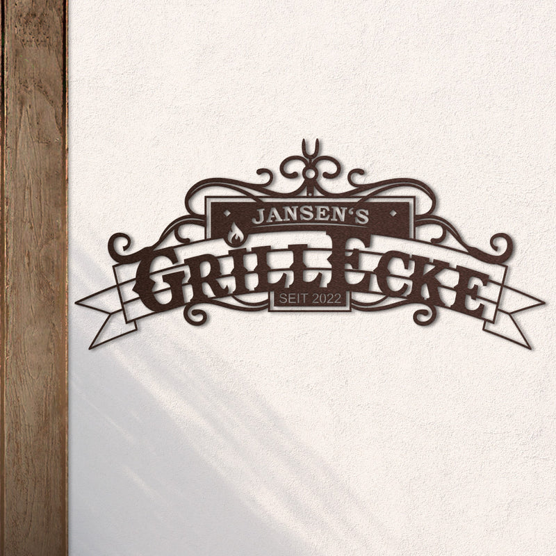 BBQ Grillecke aus edlem Stahl (personalisierbar)