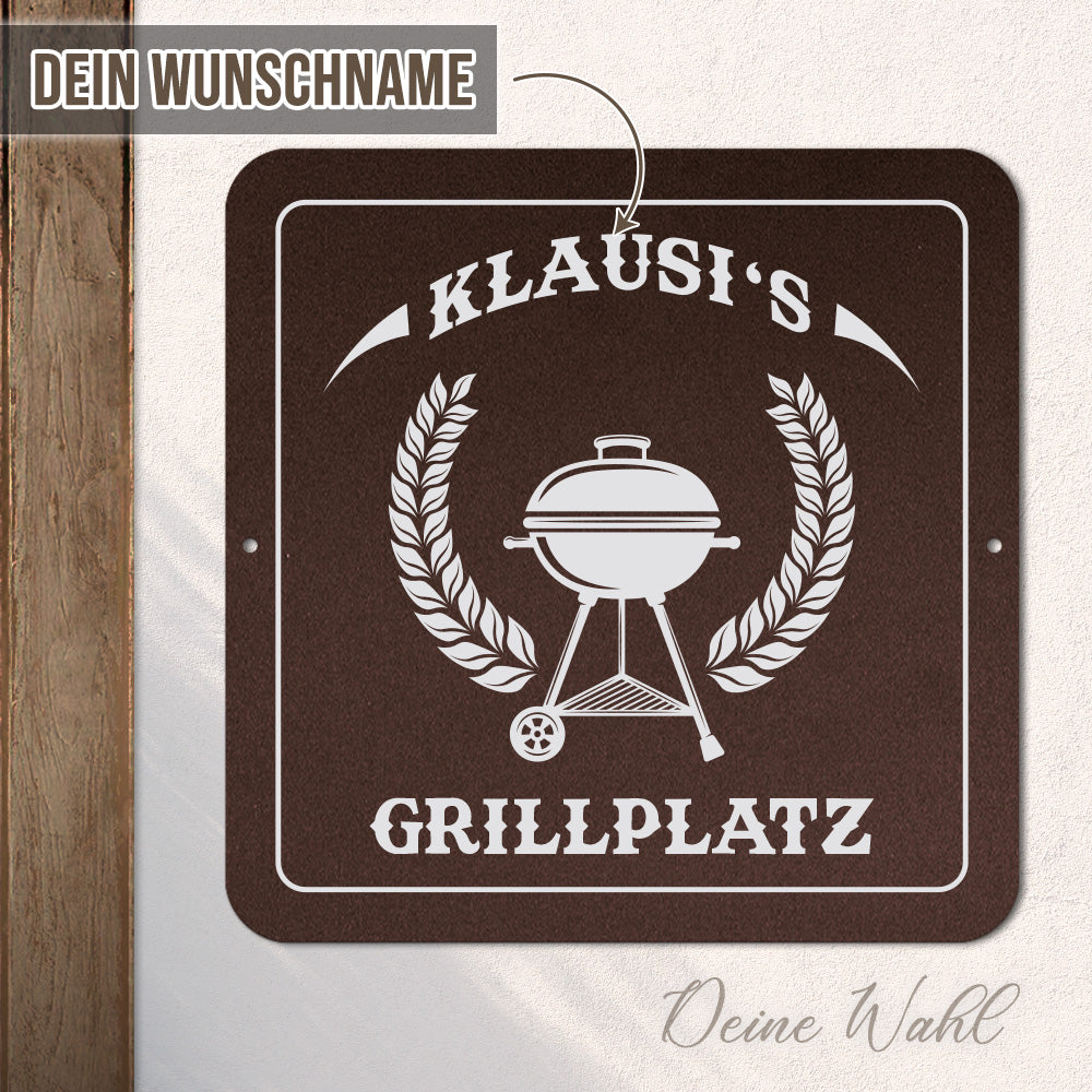 BBQ Grillplatz aus edlem Stahl (personalisierbar)