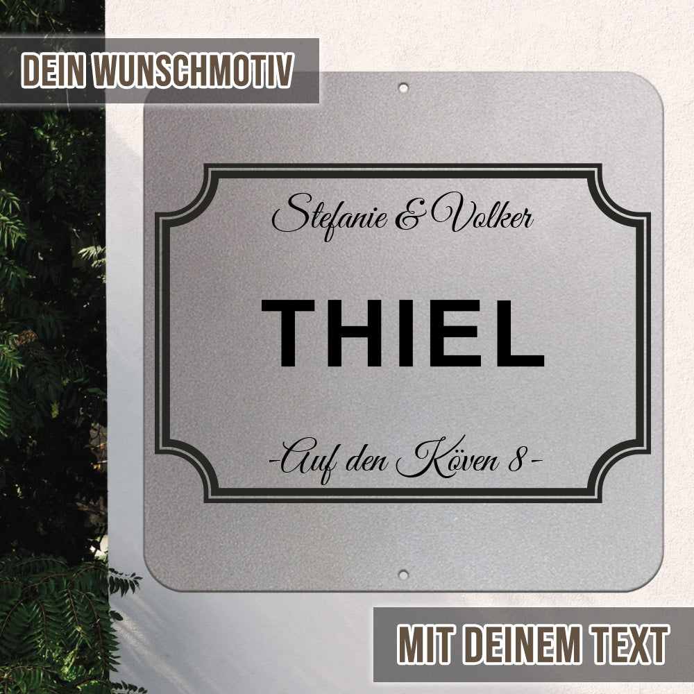 personalisierbares Türschild - Basic im edlen Klassiklook