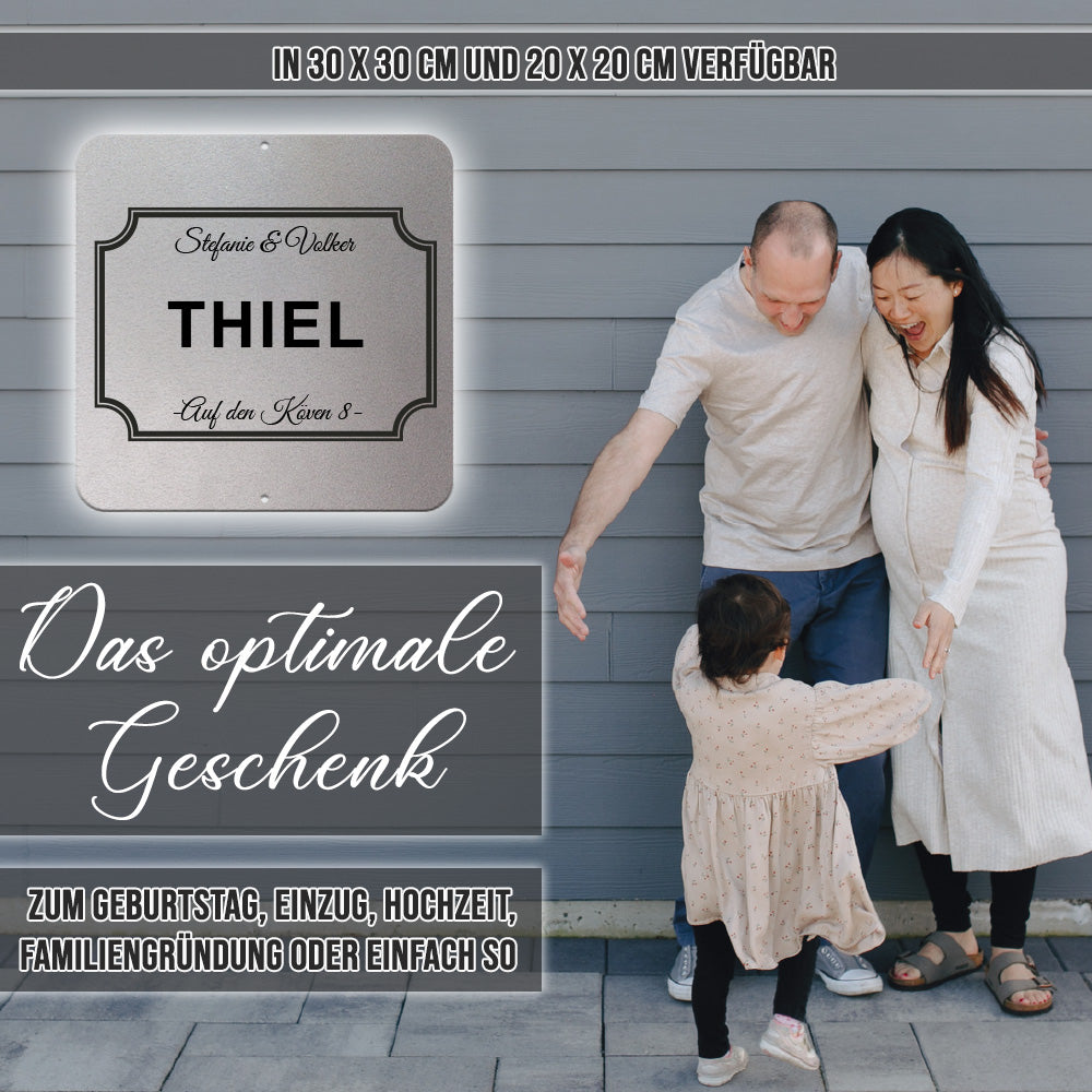 personalisierbares Türschild - Basic im edlen Klassiklook