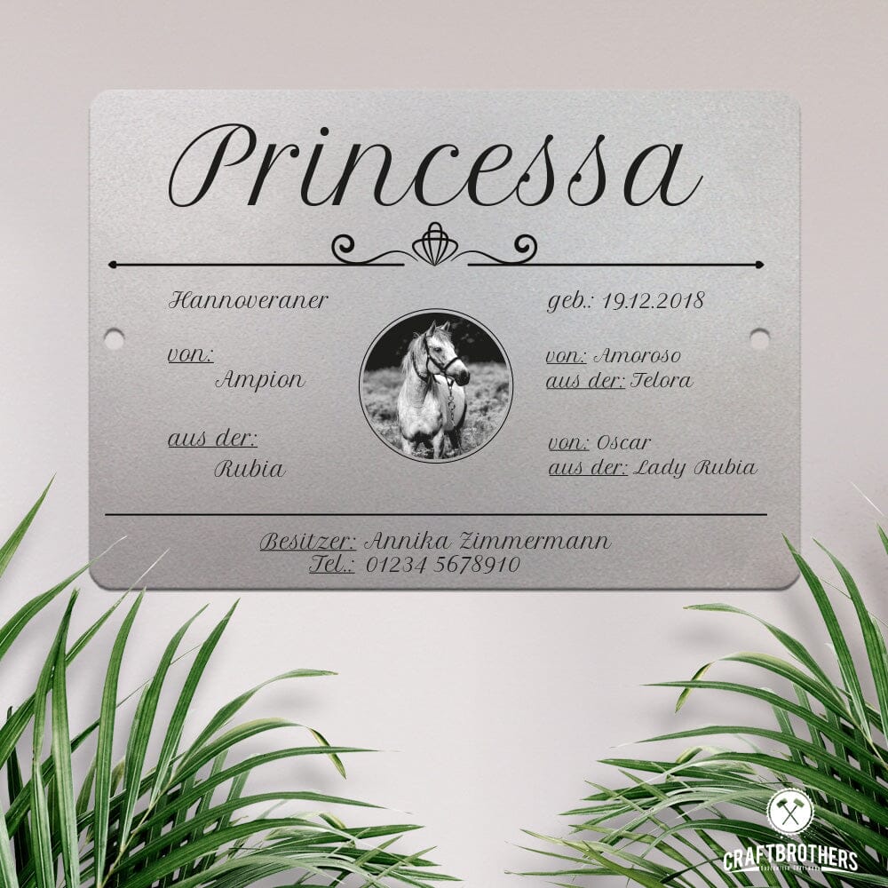 Boxenschild für Pferde Princessa Craftbrothers 