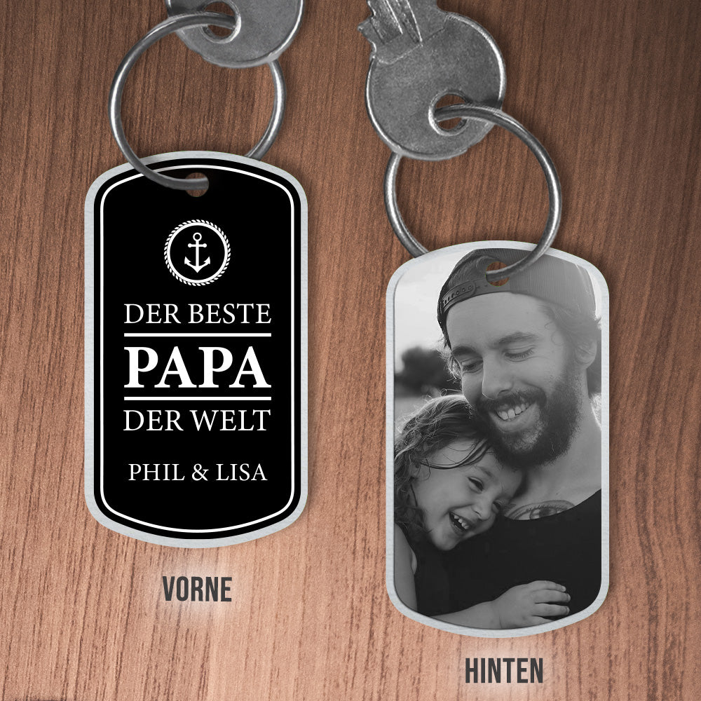 Personalisierter Military Schlüsselanhänger - Der Beste Papa der Welt