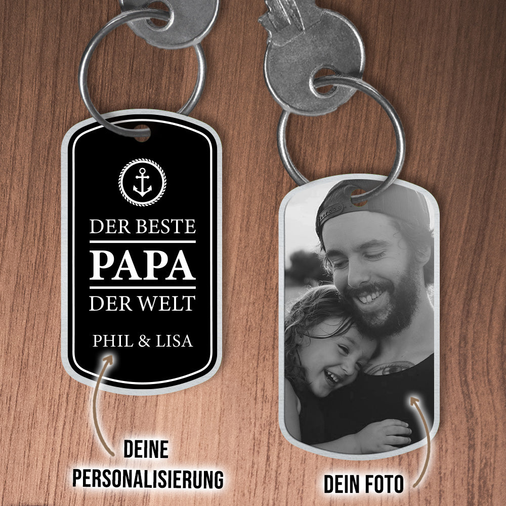 Personalisierter Military Schlüsselanhänger - Der Beste Papa der Welt