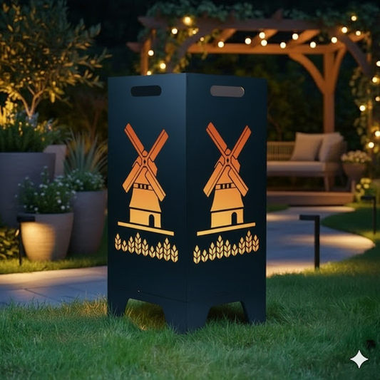 Feuertonne Mühle aus edlem Stahl