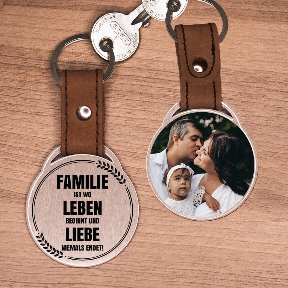 Foto - Schlüsselanhänger - Familie ist da, wo Leben beginnt und Liebe niemals endet! Schlüsselanhänger Craftbrothers 