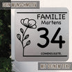 personalisierbares Türschild - Flower im edlen Klassiklook