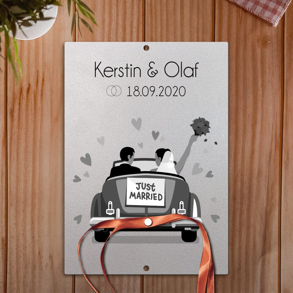 Geld-Hochzeitsgeschenk: Just Married Auto - mit Personalisierung Craftbrothers 