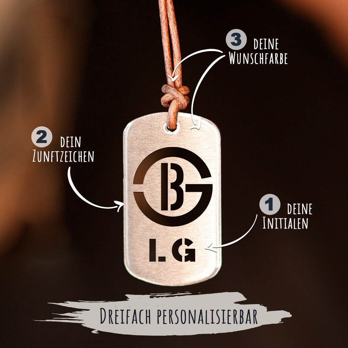 Gerüstbauer - Personalisierbare Laser-Halskette für Männer