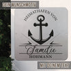 personalisierbares Türschild - Heimathafen - Großer Anker im edlen Klassiklook