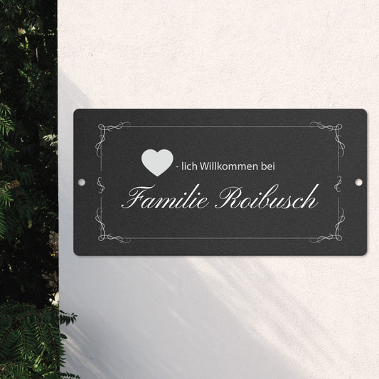 Türschild - Herzlich willkommen - klassich ansprechendes Design (personalisierbar)