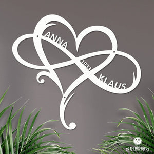 Infinity Herz mit Wunschtext aus edlem Stahl (personalisierbar) Craftbrothers 