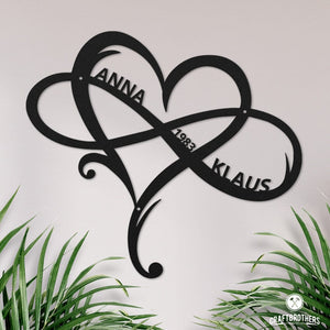 Infinity Herz mit Wunschtext aus edlem Stahl (personalisierbar) Craftbrothers 