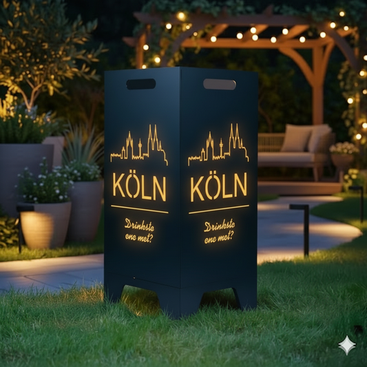 Feuertonne personalisierbar - Köln aus edlem Stahl