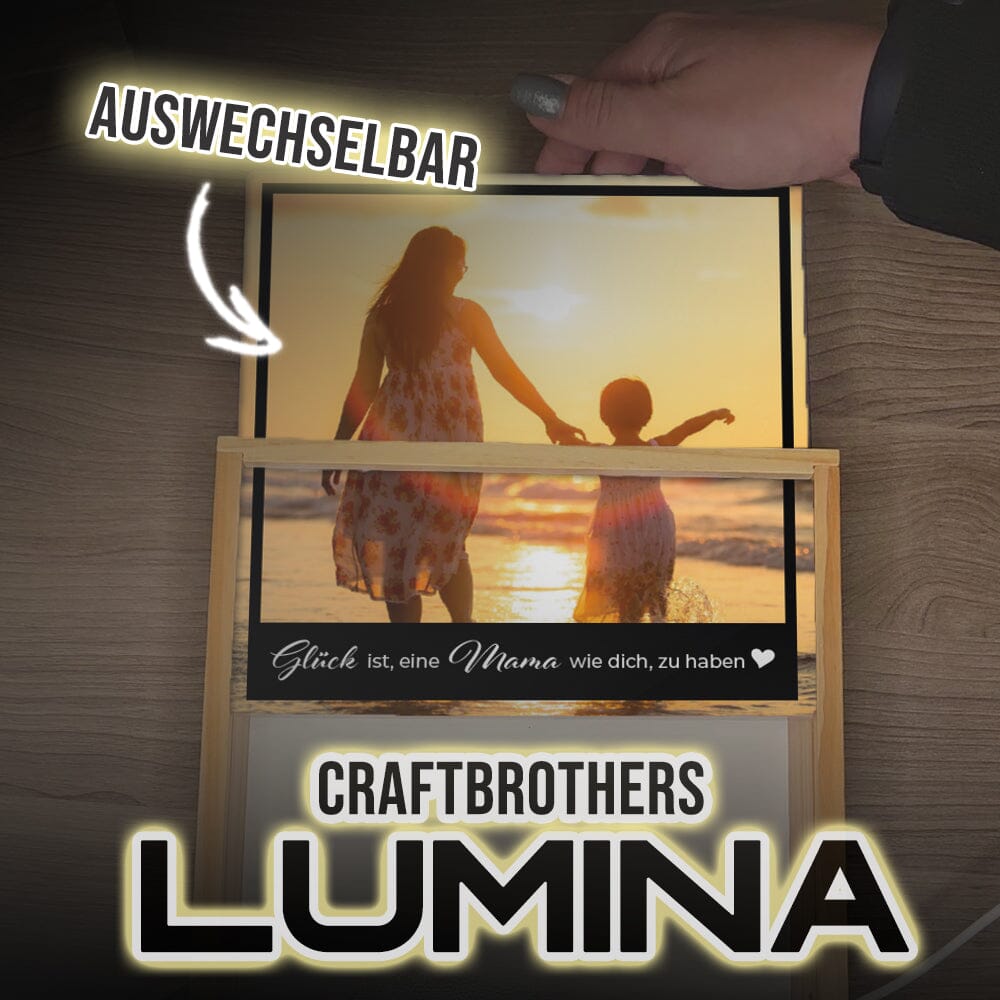 "Craftbrothers Lumina" - Glück ist, eine Mama wie dich, zu haben Leuchtkasten Craftbrothers 