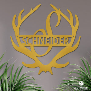 Monogramm - Hirschgeweih aus edlem Stahl (personalisierbar) Craftbrothers 