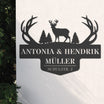 Monogramm Hirsch mit Familien- und Straßennamen