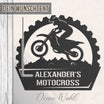 Motocross mit Wunschtext aus edlem Stahl (personalisierbar)