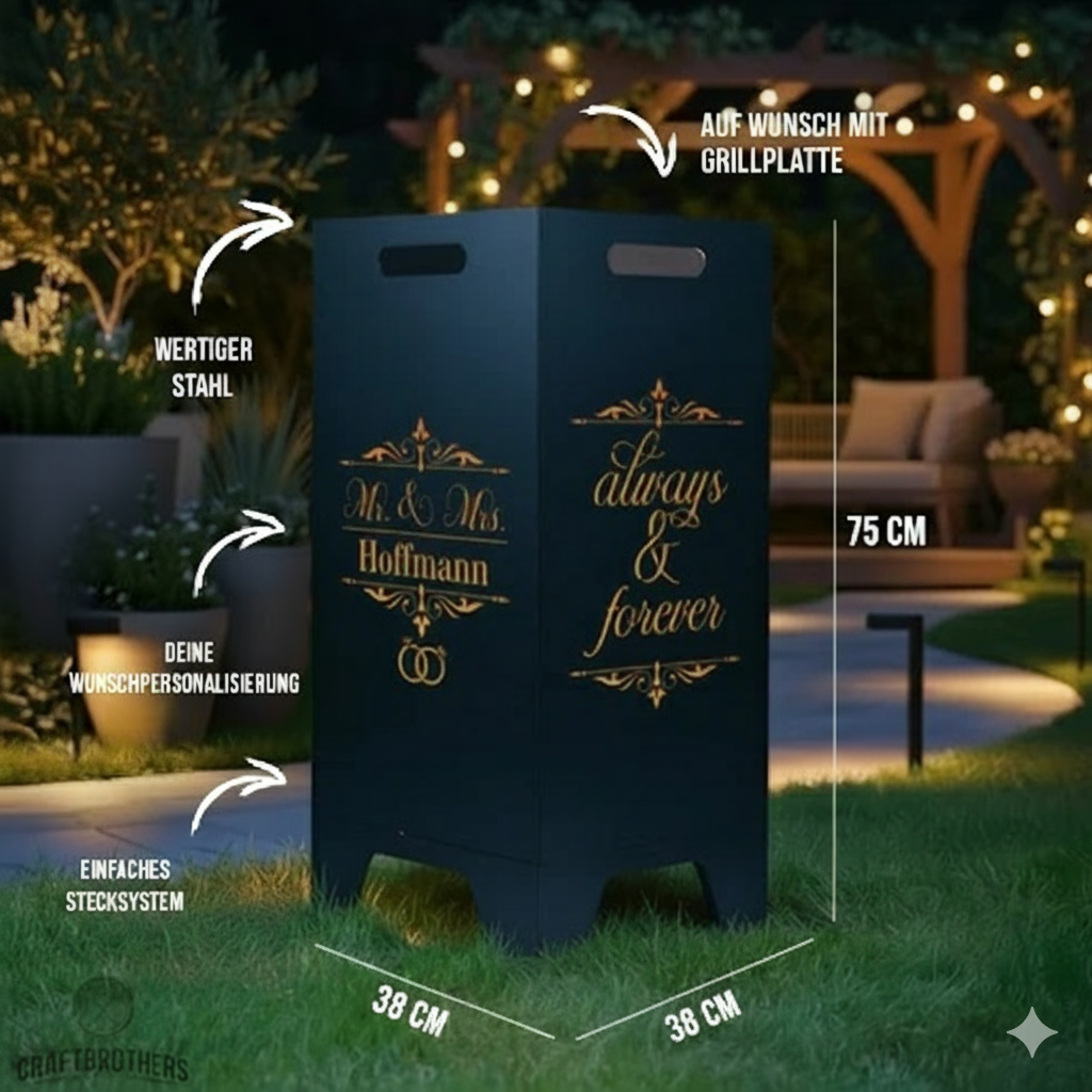 Feuertonne personalisierbar - Hochzeit - Always and Forever