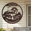 Pferdeschild "Pferdehof" rund - personalisierbar