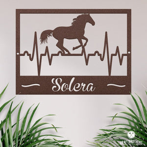 Pferdeschild "Solera" mit Herzschlag - personalisierbar Craftbrothers 