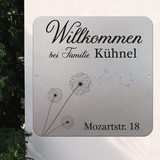 personalisierbares Türschild - Pusteblume